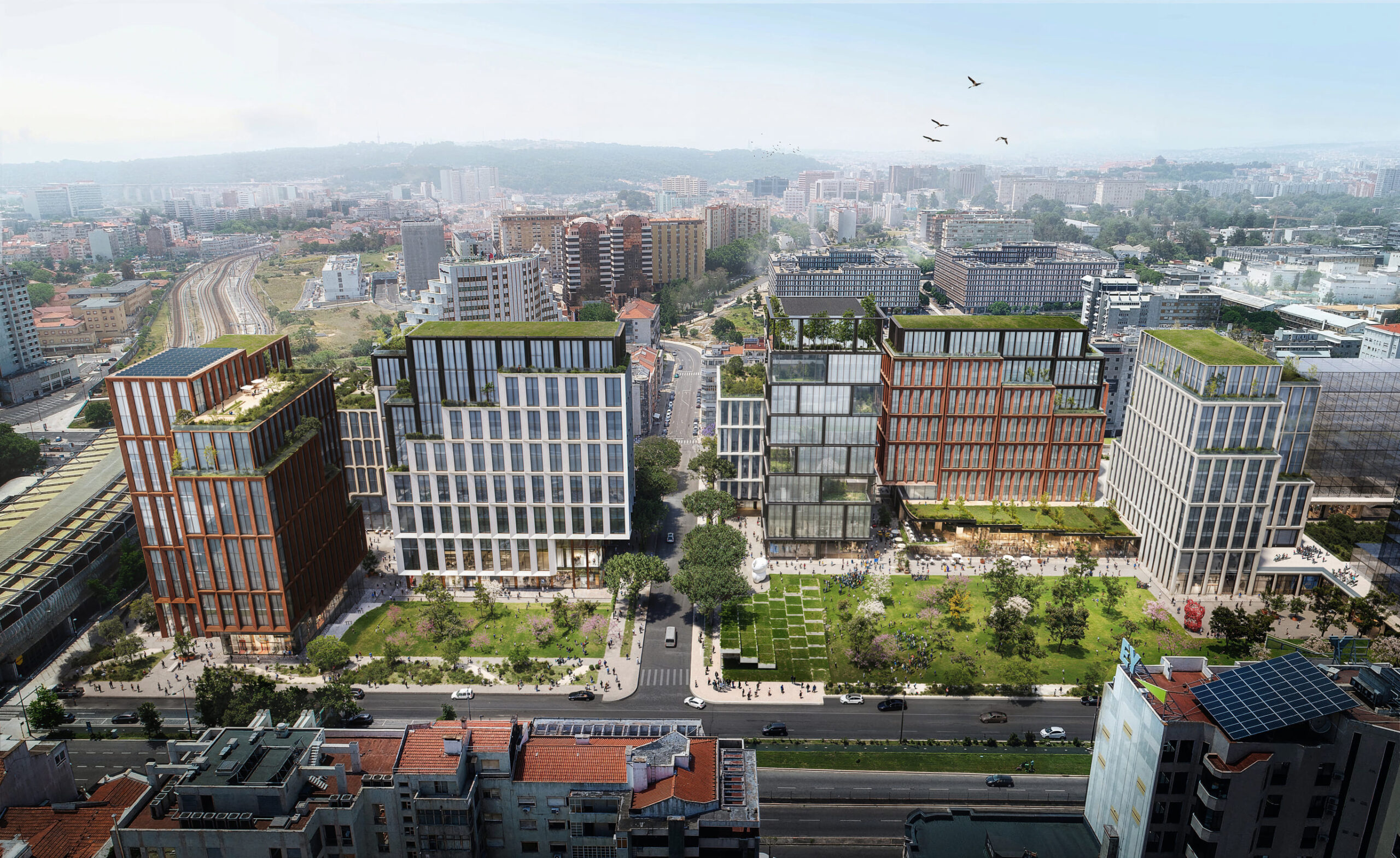 FRONTAL ENTRECAMPOS, KPF , LISBOA PORTUGAL (( MASTER PLAN , MIXED USE ))